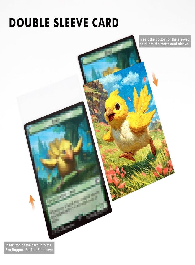 Katomula 100 MTG Card Sleeves with 100 Inner Sleeve, Textured Back Art Sleeves, Fit Standard Size Cards-Painting Chocobo - Image 4